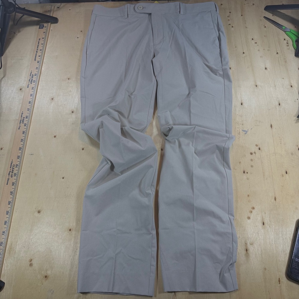 Peter Millar Crown Crafted Surge Tailored Fit Pants Khaki 34x29 Stretch - Picture 6 of 6